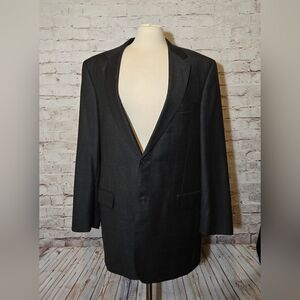 Jos. A. Bank Mens Sz 43L Signature Gold 100% Wool Blazer Gray Blue Plaid